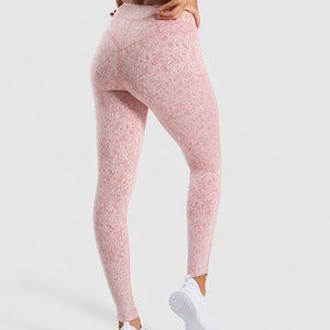 💙HP💙 Gymshark Fleur Textured Brick Red Leggings Size S
